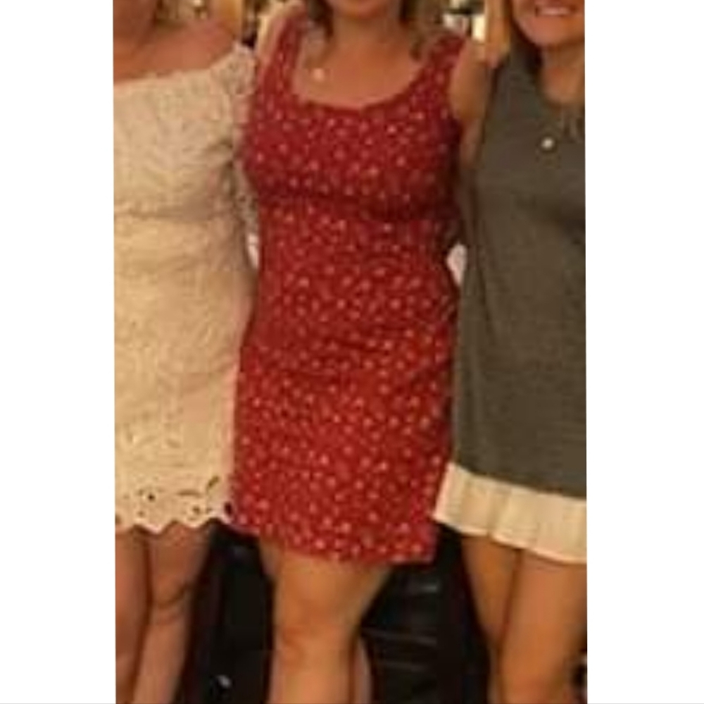 Express Stretch 90s Women's Mid Length Dress with Summer Bloom Pattern - Picture 2 of 5